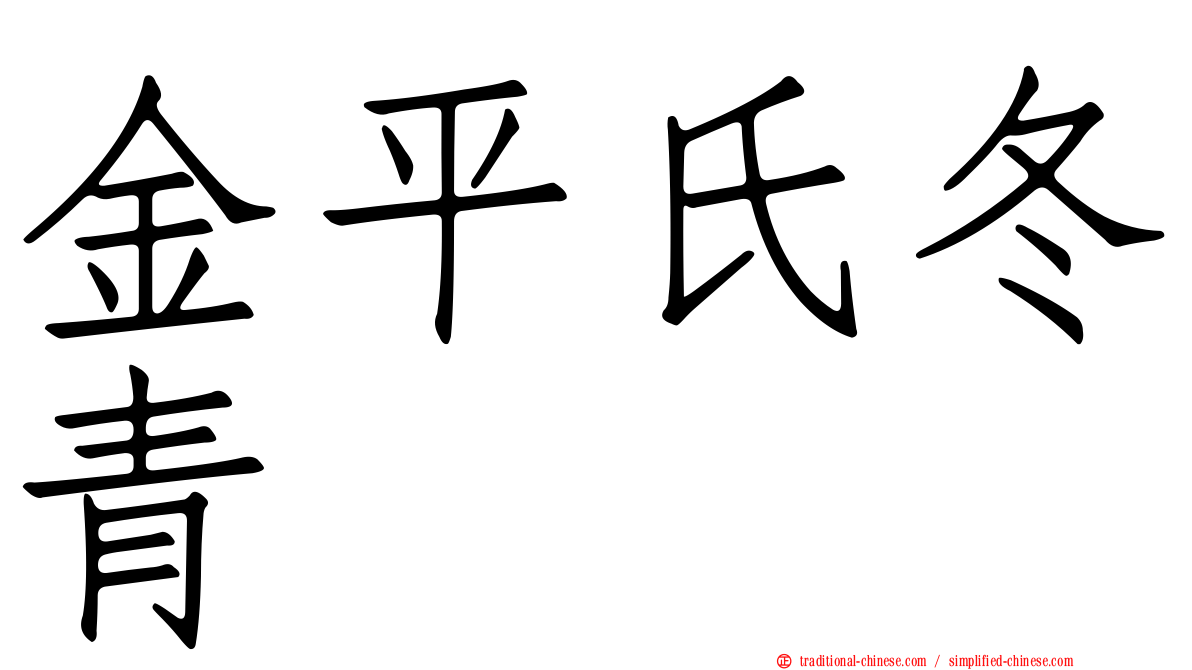 金平氏冬青
