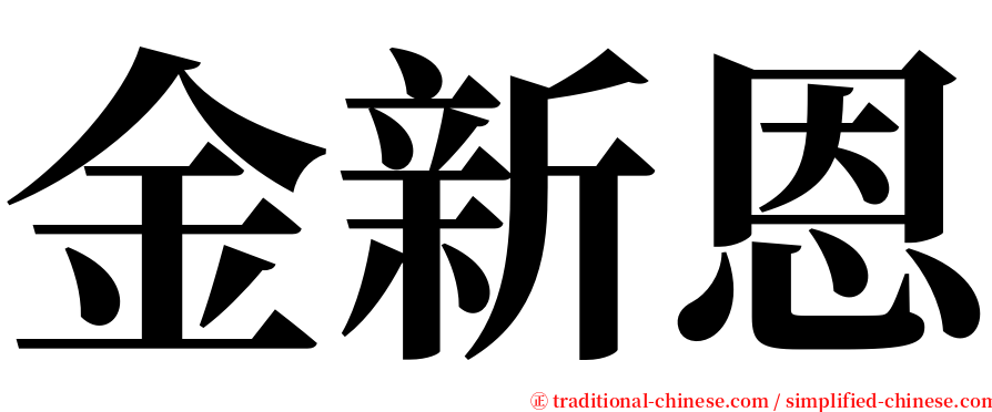 金新恩 serif font