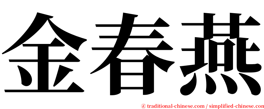 金春燕 serif font