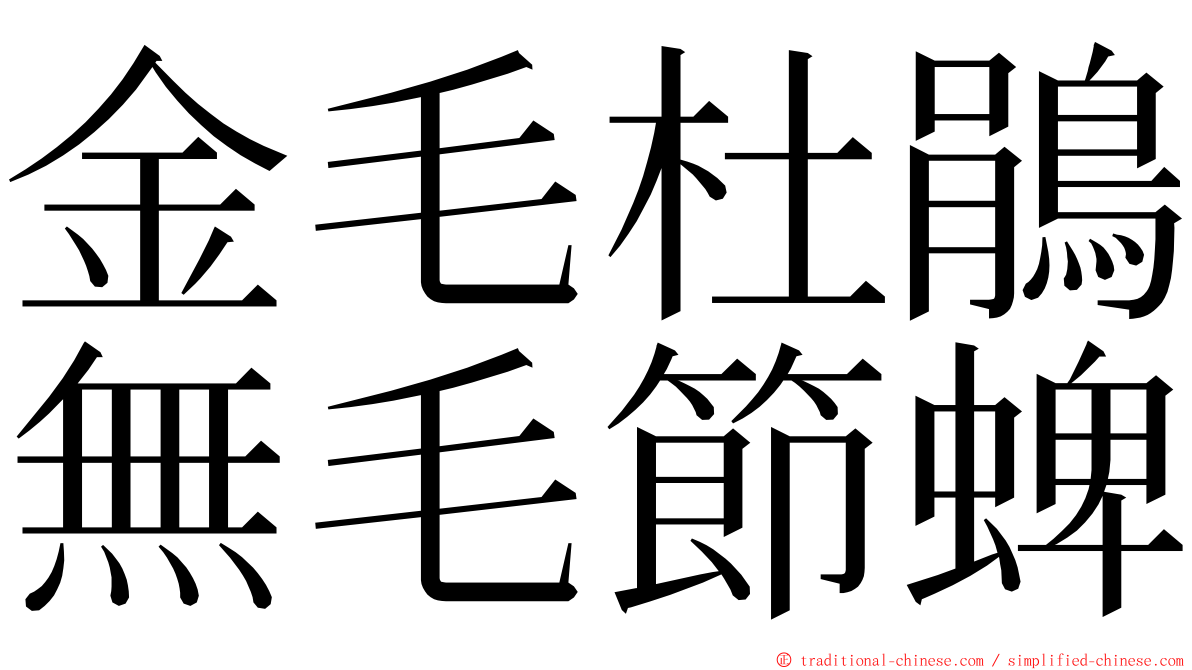 金毛杜鵑無毛節蜱 ming font