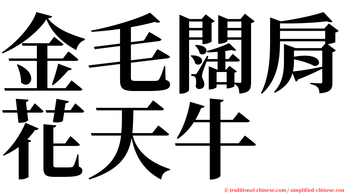 金毛闊肩花天牛 serif font
