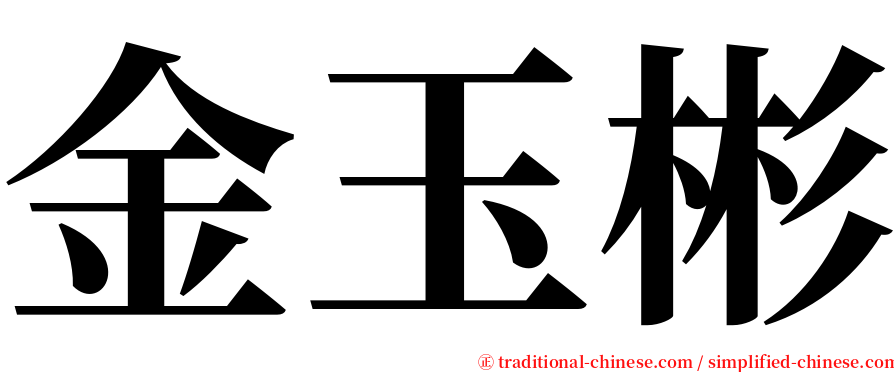 金玉彬 serif font