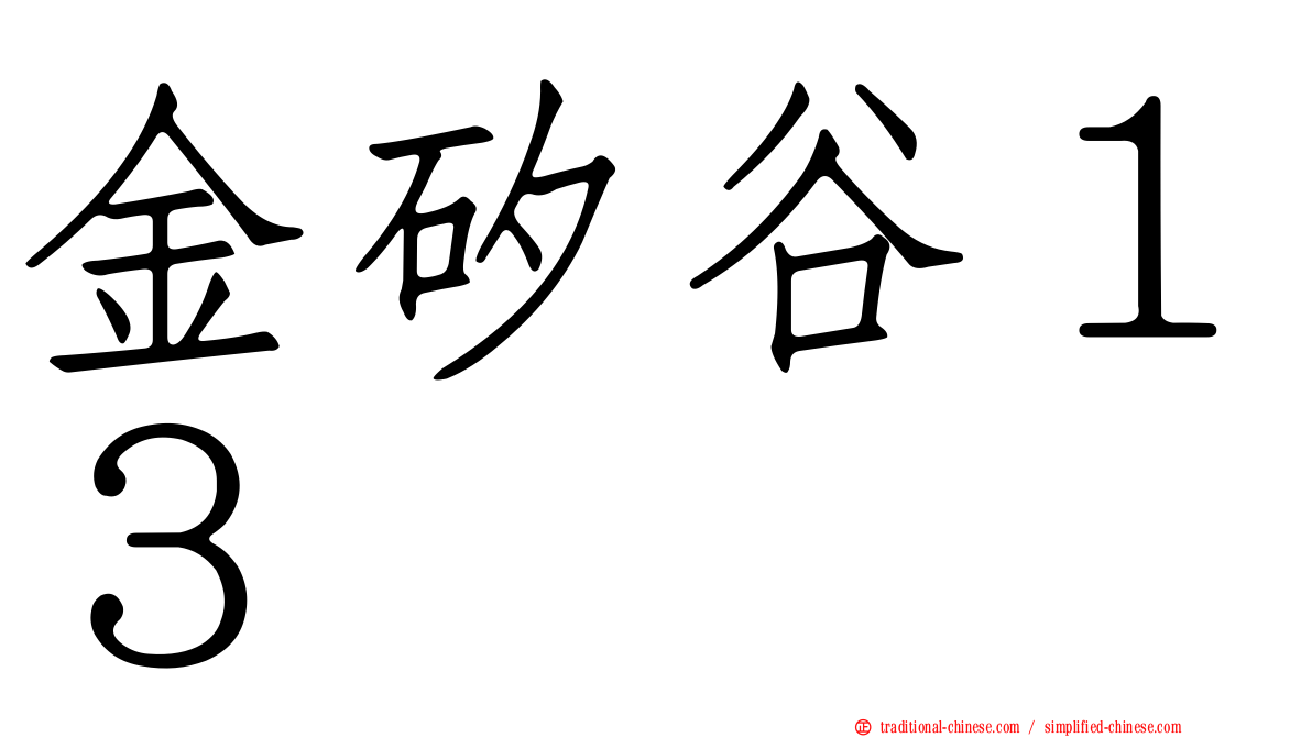 金矽谷１３