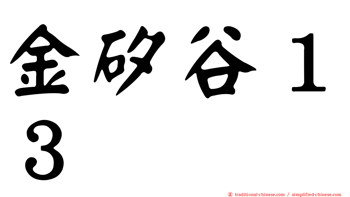 金矽谷１３