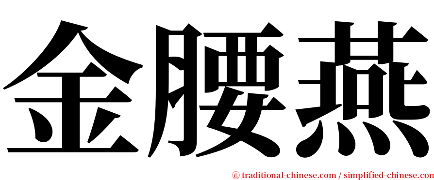 金腰燕 serif font