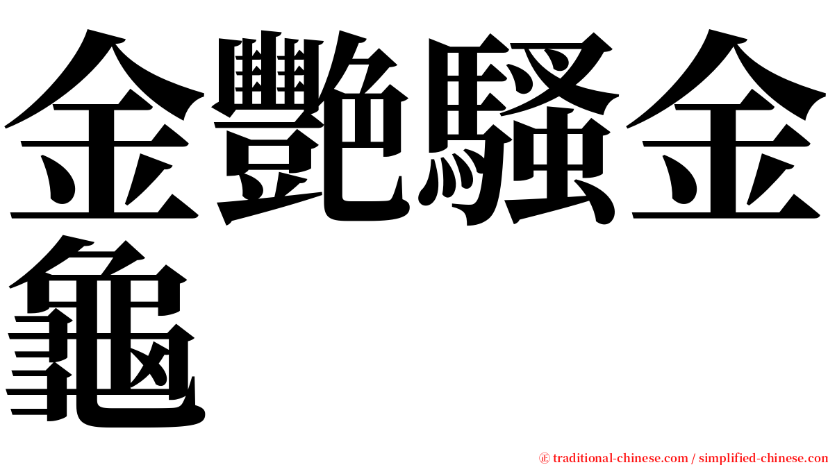 金艷騷金龜 serif font