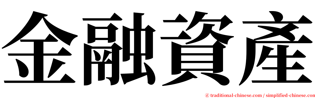 金融資產 serif font