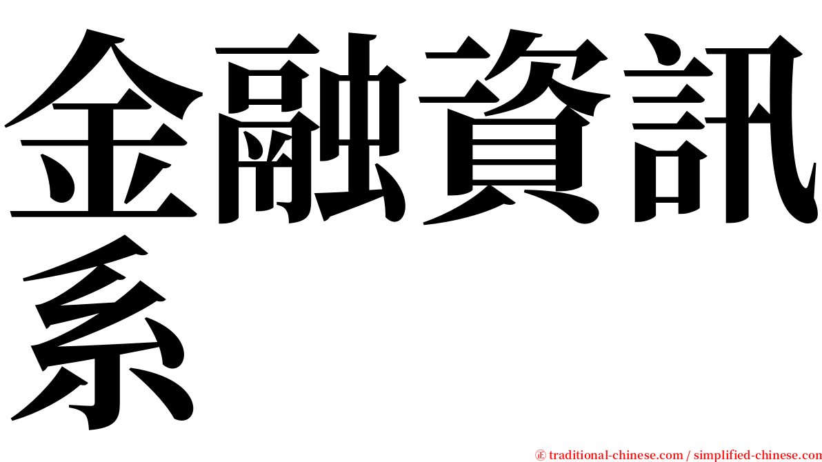 金融資訊系 serif font