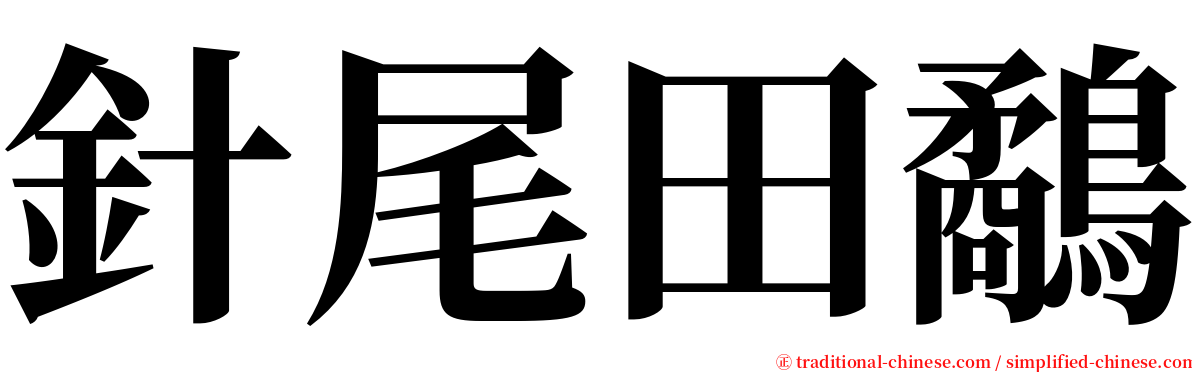 針尾田鷸 serif font