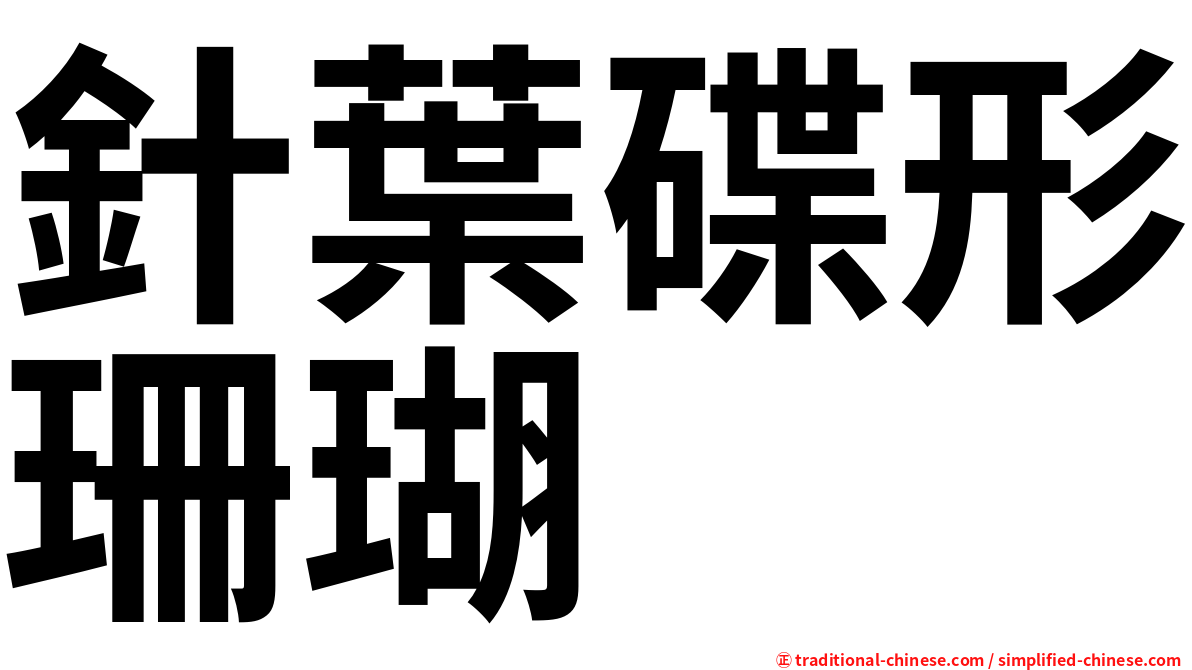 針葉碟形珊瑚