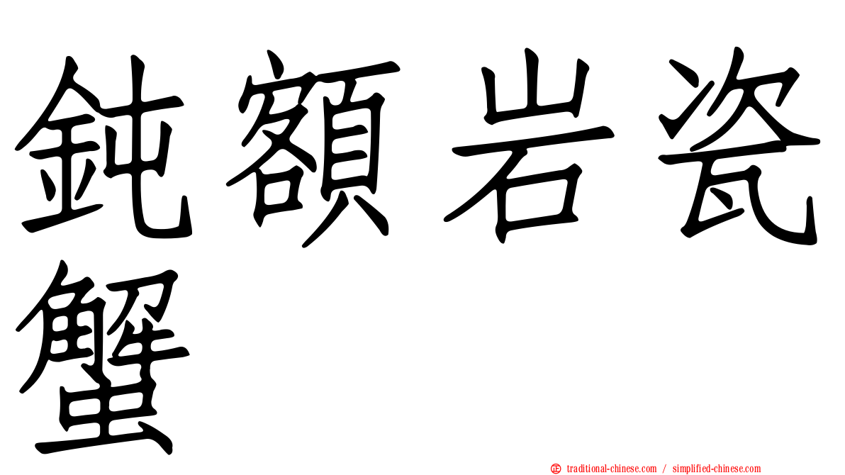 鈍額岩瓷蟹