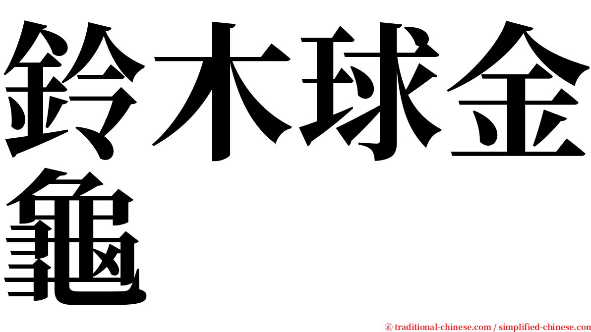 鈴木球金龜 serif font