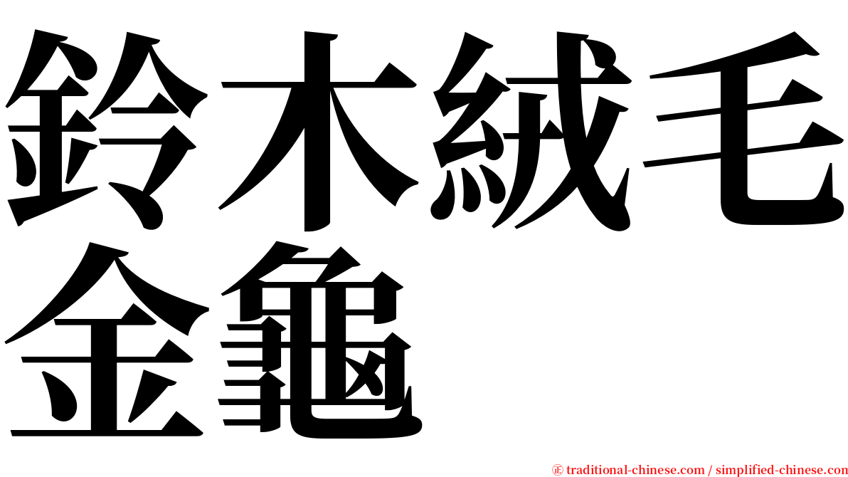 鈴木絨毛金龜 serif font