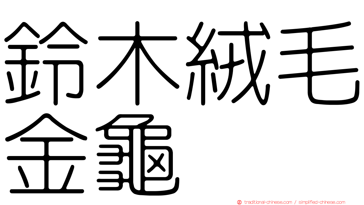 鈴木絨毛金龜