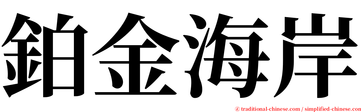 鉑金海岸 serif font