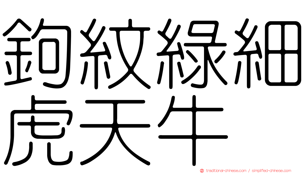 鉤紋綠細虎天牛
