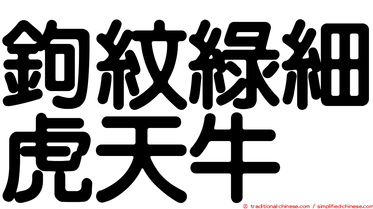 鉤紋綠細虎天牛