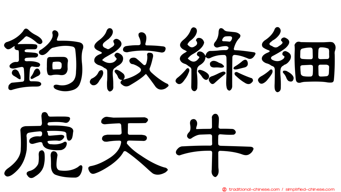 鉤紋綠細虎天牛
