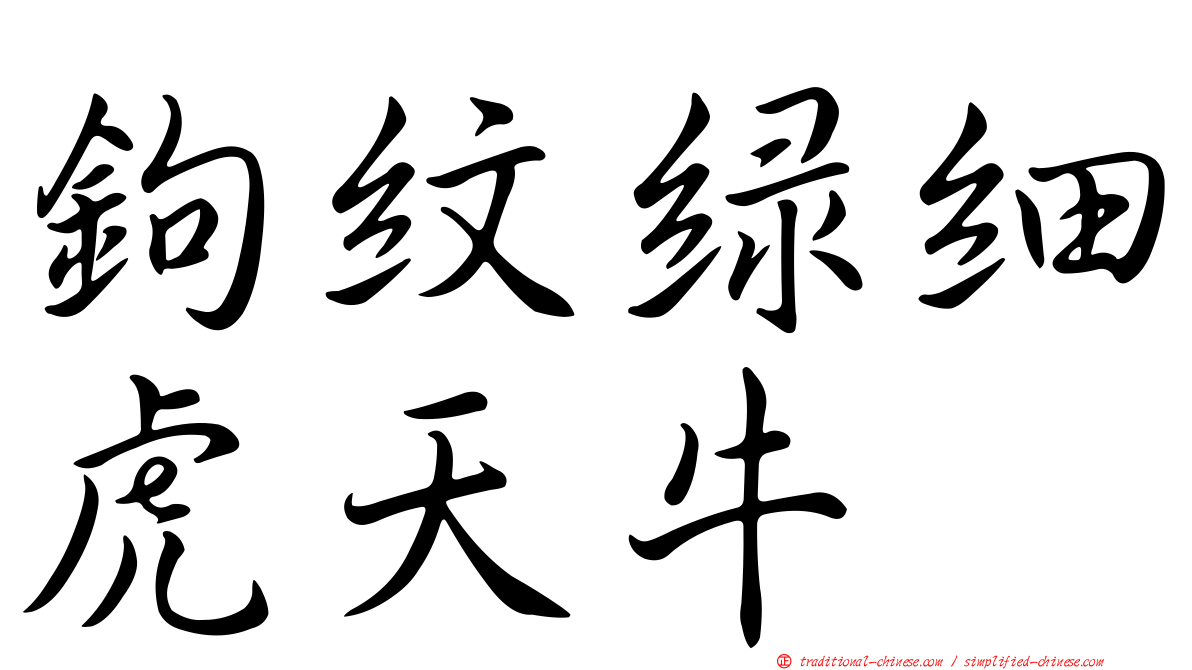 鉤紋綠細虎天牛