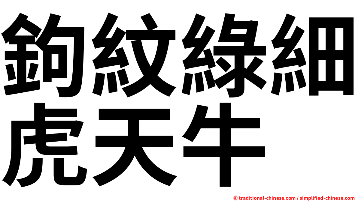 鉤紋綠細虎天牛