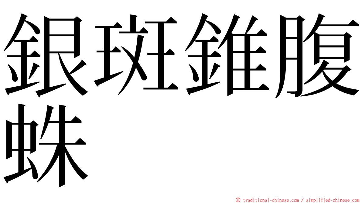 銀斑錐腹蛛 ming font