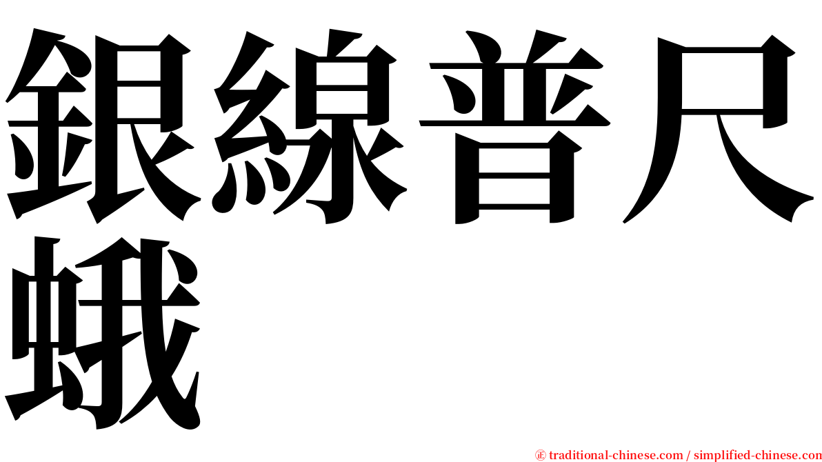 銀線普尺蛾 serif font