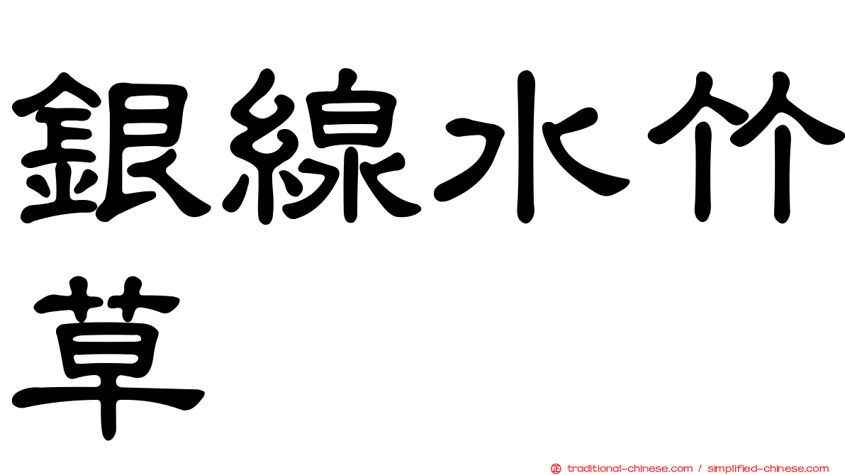 銀線水竹草