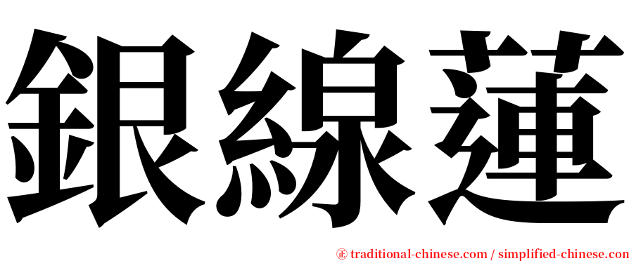 銀線蓮 serif font