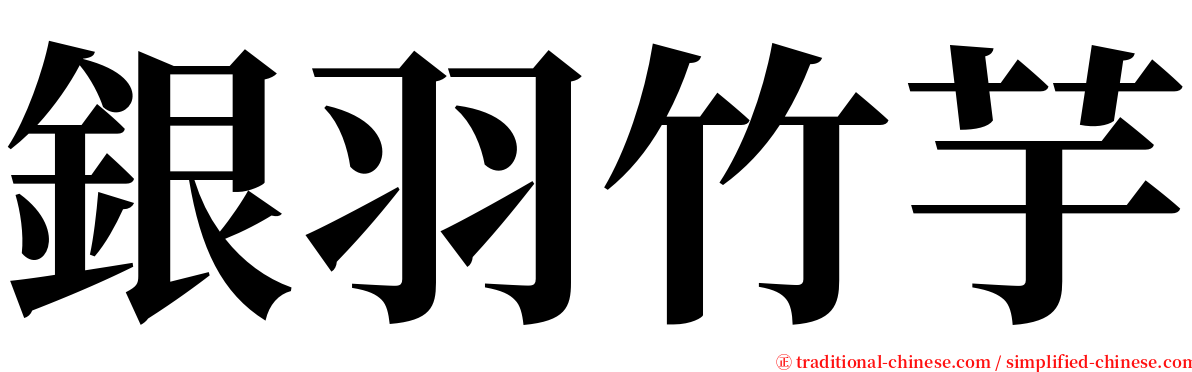 銀羽竹芋 serif font