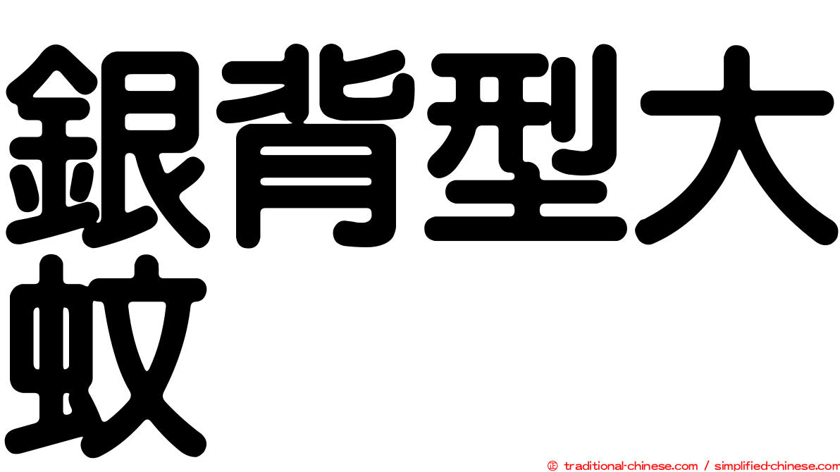 銀背型大蚊