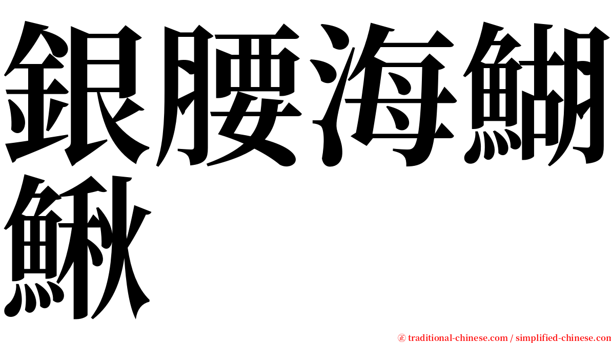 銀腰海鰗鰍 serif font