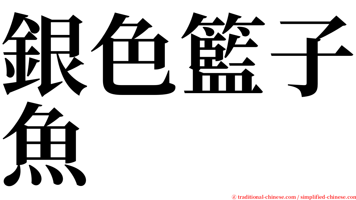 銀色籃子魚 serif font