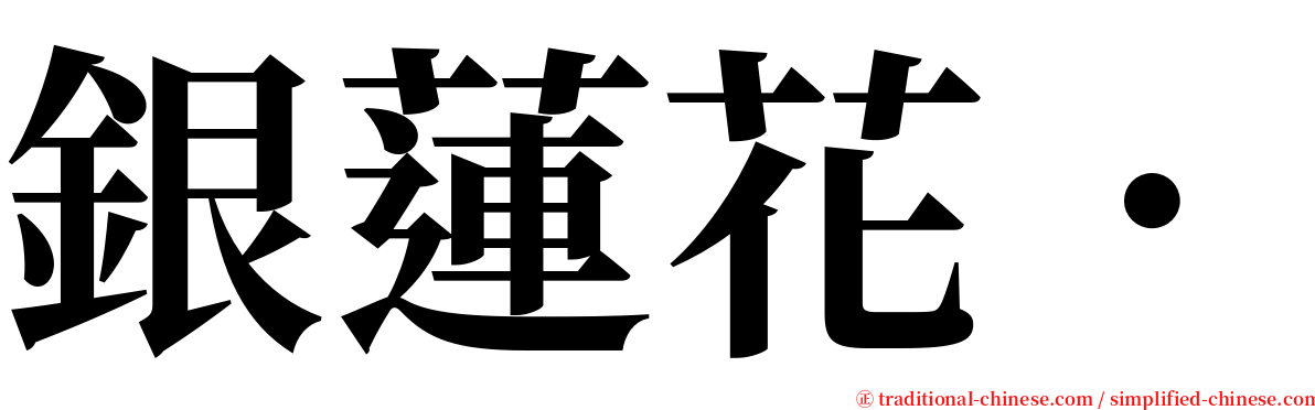銀蓮花． serif font