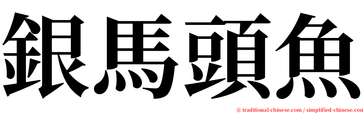 銀馬頭魚 serif font