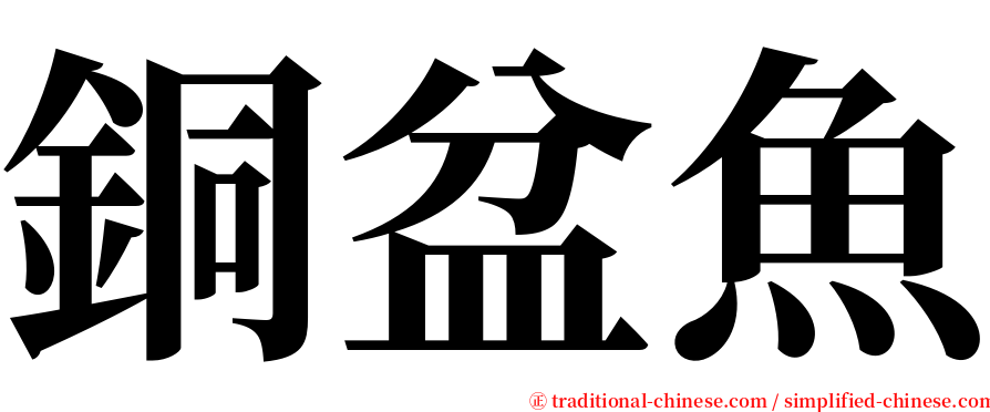 銅盆魚 serif font