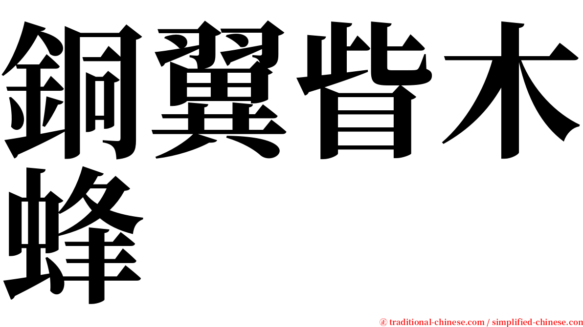 銅翼眥木蜂 serif font