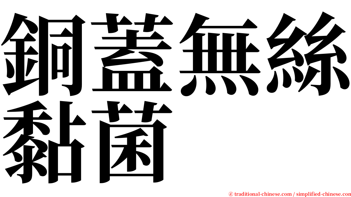 銅蓋無絲黏菌 serif font