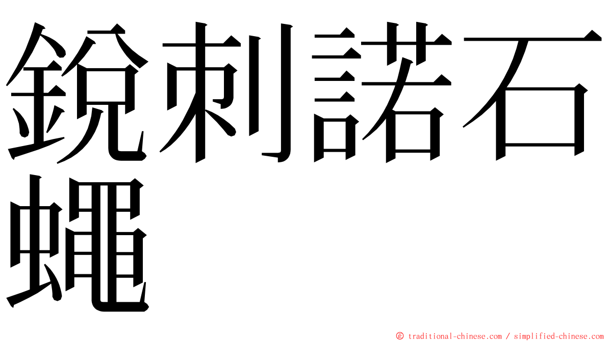銳刺諾石蠅 ming font