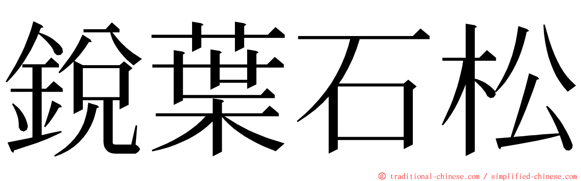 銳葉石松 ming font