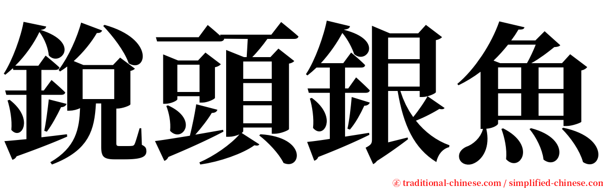 銳頭銀魚 serif font