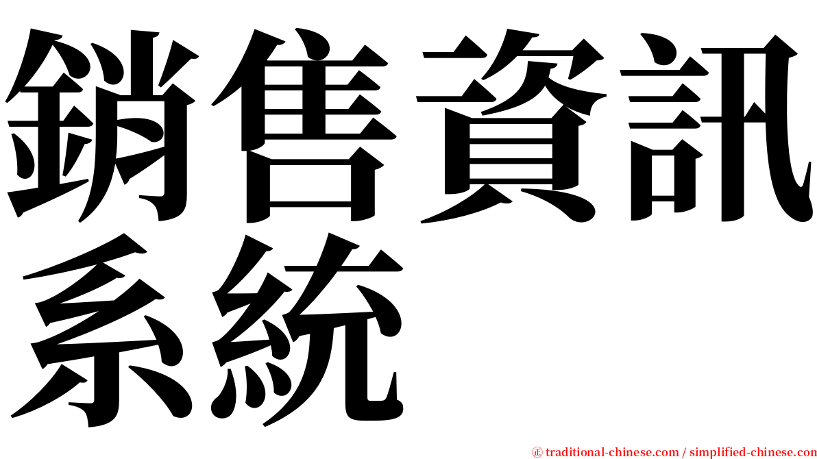 銷售資訊系統 serif font