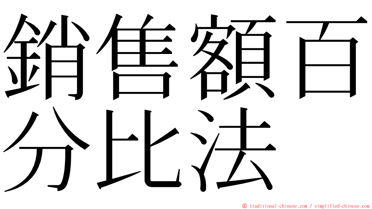 銷售額百分比法 ming font