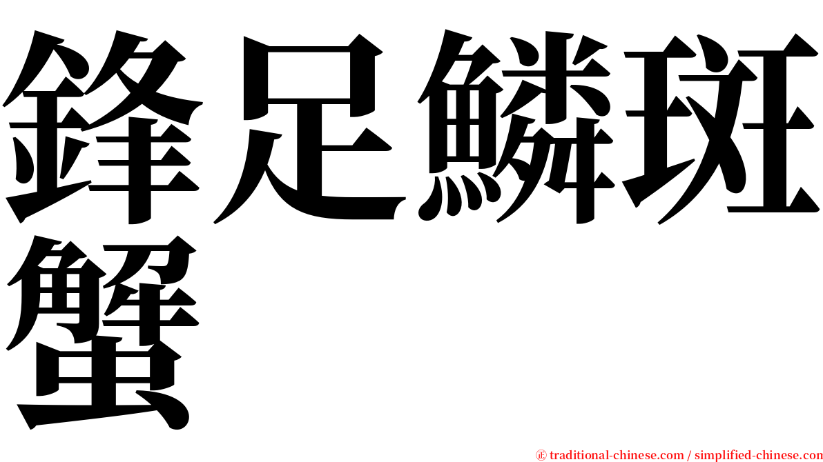 鋒足鱗斑蟹 serif font