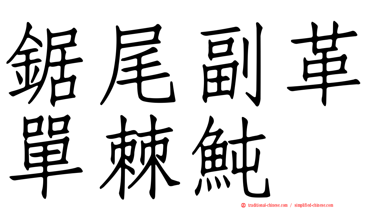 鋸尾副革單棘魨
