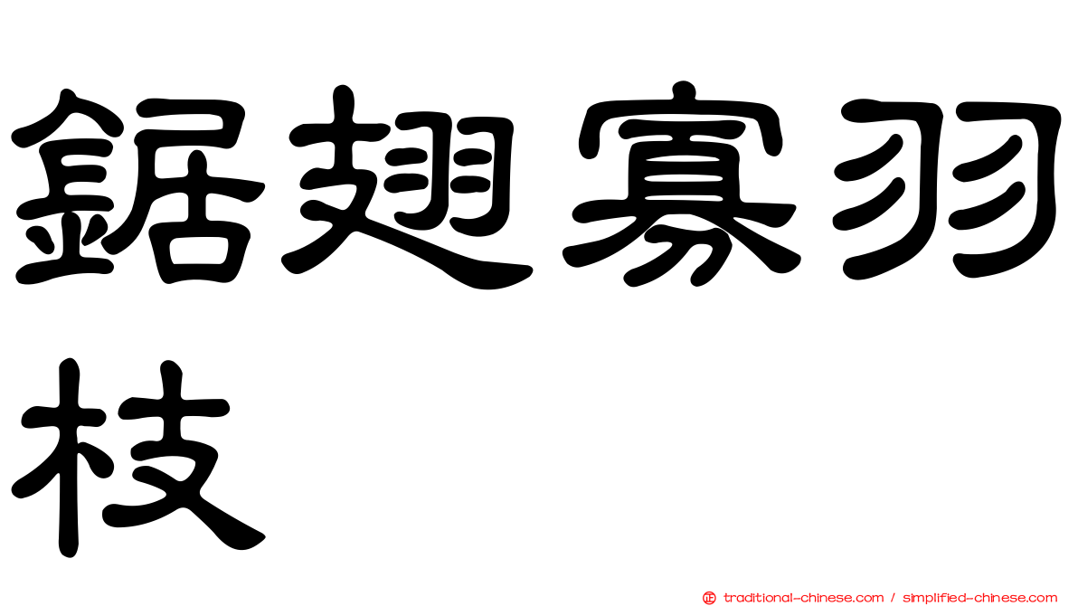 鋸翅寡羽枝