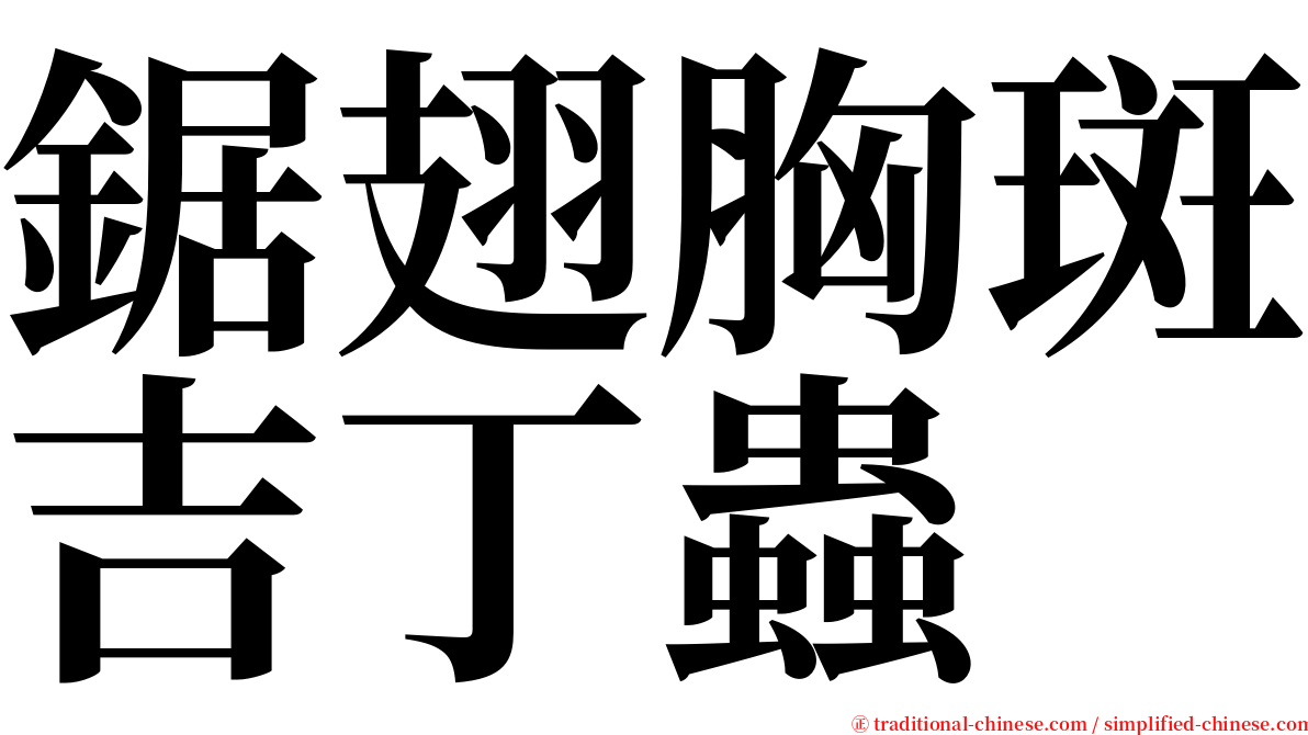 鋸翅胸斑吉丁蟲 serif font