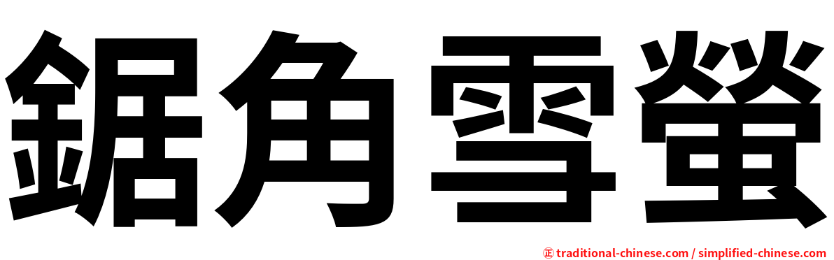 鋸角雪螢