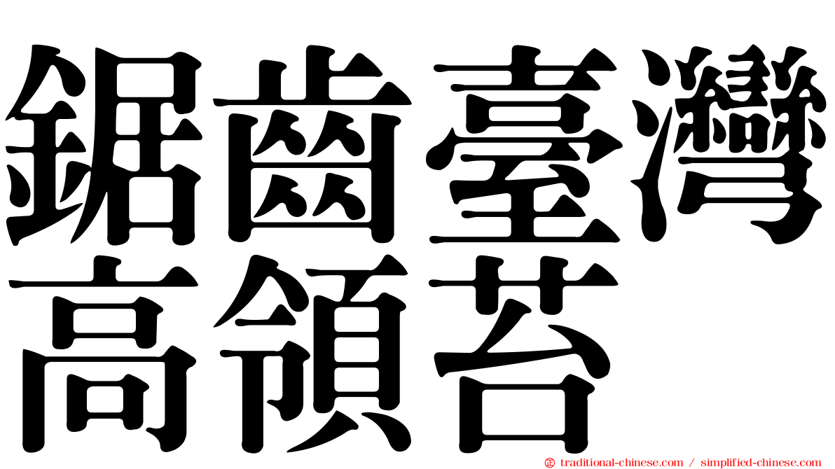 鋸齒臺灣高領苔