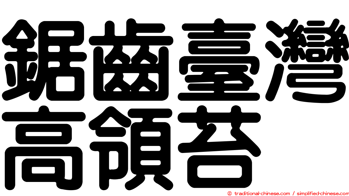 鋸齒臺灣高領苔