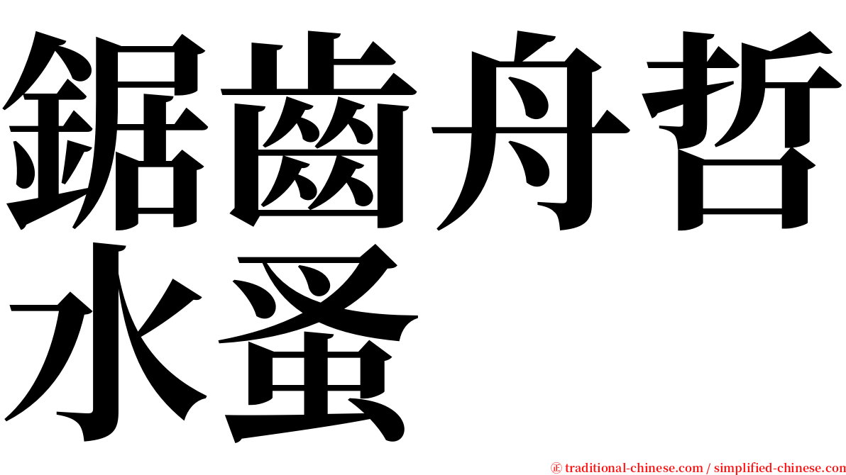 鋸齒舟哲水蚤 serif font